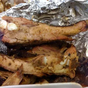 Rib platter ($11.59) - notice the excellent smoke ring