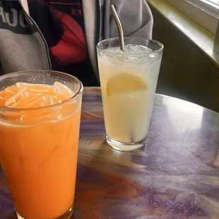 Lemonade and mandarin cream soda