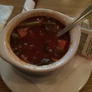 Crab vegetable soup.