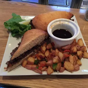 French Dip with Home Fries
