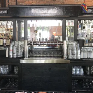 the back bar of a restaurant