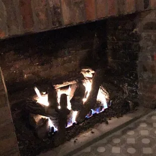Loved the warm fireplace!