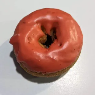 12/24/22 Cake Donut with Strawberry Icing