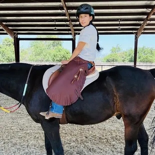 Trying out her new chinks