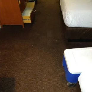 Carpet was sticky in spots.