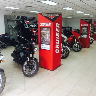 We have a wide selection of Polaris and victory vehicles in stock