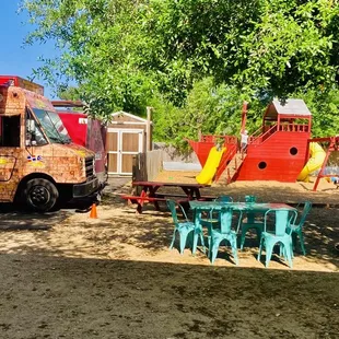 a colorful food truck