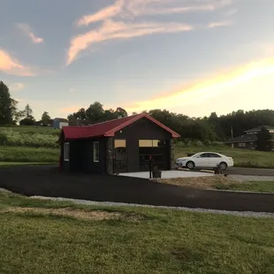 Our outside patio and glass garage door are perfect for nice evenings with friends.