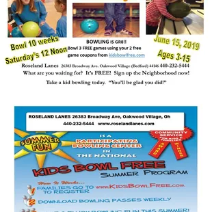 Use your kids bowl free coupons