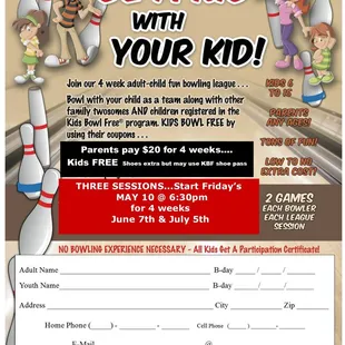 Spend quality time with your child. Take a kid bowling.