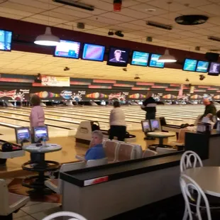 Just some of the fifty lanes.