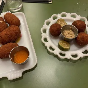 Pimento cheese and boudin balls
