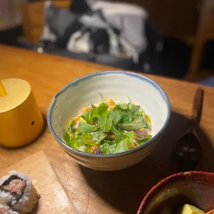 Salmon ceviche, really rich and really good.