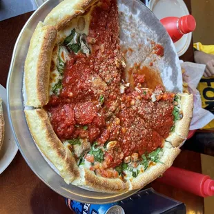 Spinach Mushroom   Deep Dish Pizza