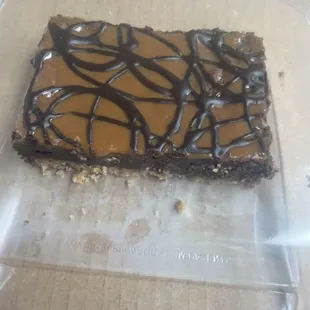 Yummy brownie with a graham cracker crust!