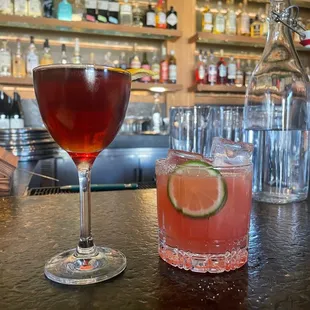 Midnight manhattan spicy pomegranate margarita