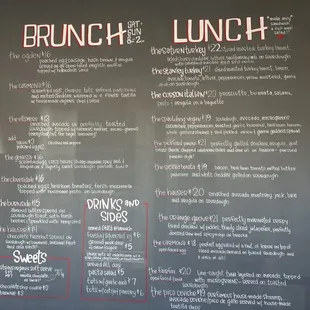 Brunch and lunch menu