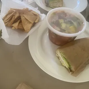 One sandwich, a small tub of ceviche, and half-filled bag of chips--all for over $50. No thanks.