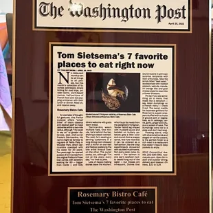 The Washington Post review by Tom Sietsema