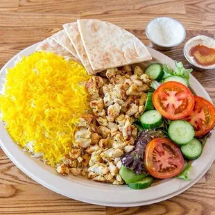 Chicken Shawarma Plate - All white meat - Sautéed by order