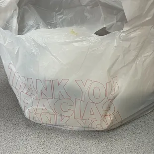 Dirty bag with food