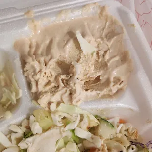 No flavor to the hummus.