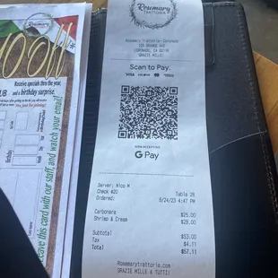 here is a check for $57.11