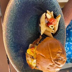 Chicken with cheddar and squash and zucchini sweet and yummy