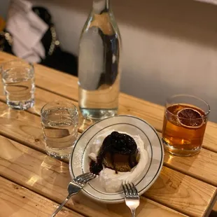 Dessert and a cocktail