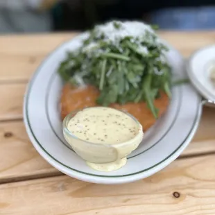 a plate of food on a table