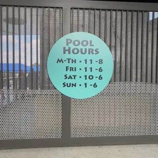 Pool Hours