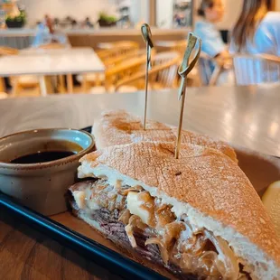 a sandwich with pickles