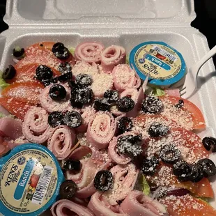 The Chef Salad as it comes with Ranch dressing.