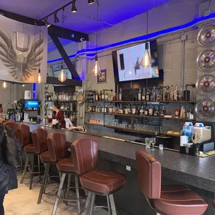 the bar and seating area