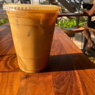 Iced hazelnut latte