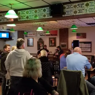 Roger and Drake 
Father and son band that comes to play and brings in a crowd.