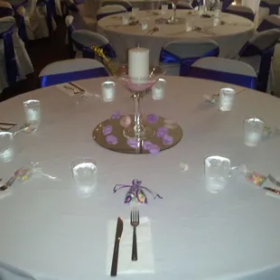 a table set for a wedding reception