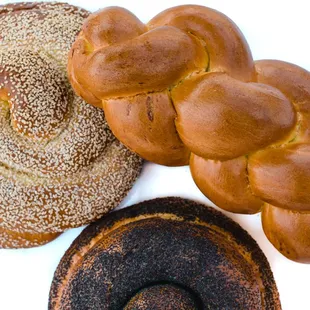 a variety of breads