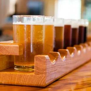 a flight of beers