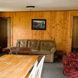 the living room and dining area