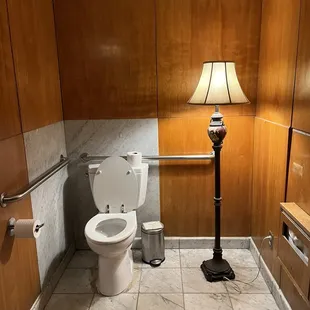 Part of the restroom you would&apos;ve mistaken for an office with a toilet