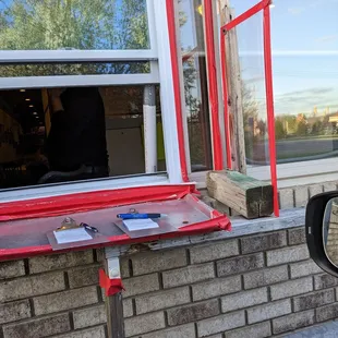 a view of the outside of a window