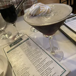 Red wine blend in tiramisu martini