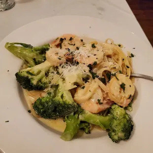 Pasta Broccoli Alfredo with shrimp