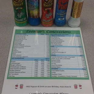 Menu for the new cafe! Burgers, pizzas, etc.. Soft drinks come with an additional refill too! Food brought to your bingo table.