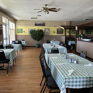 Inside restaurant from door