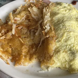 All Meat Trio Omelete with hash brown potatoes