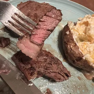 The ribeye steaks the fat melted like butter was super delicious.