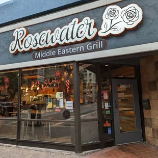 the front of the restaurant