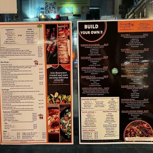 Full menu in window